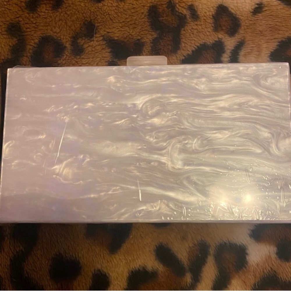 White Hard Case Clutch.